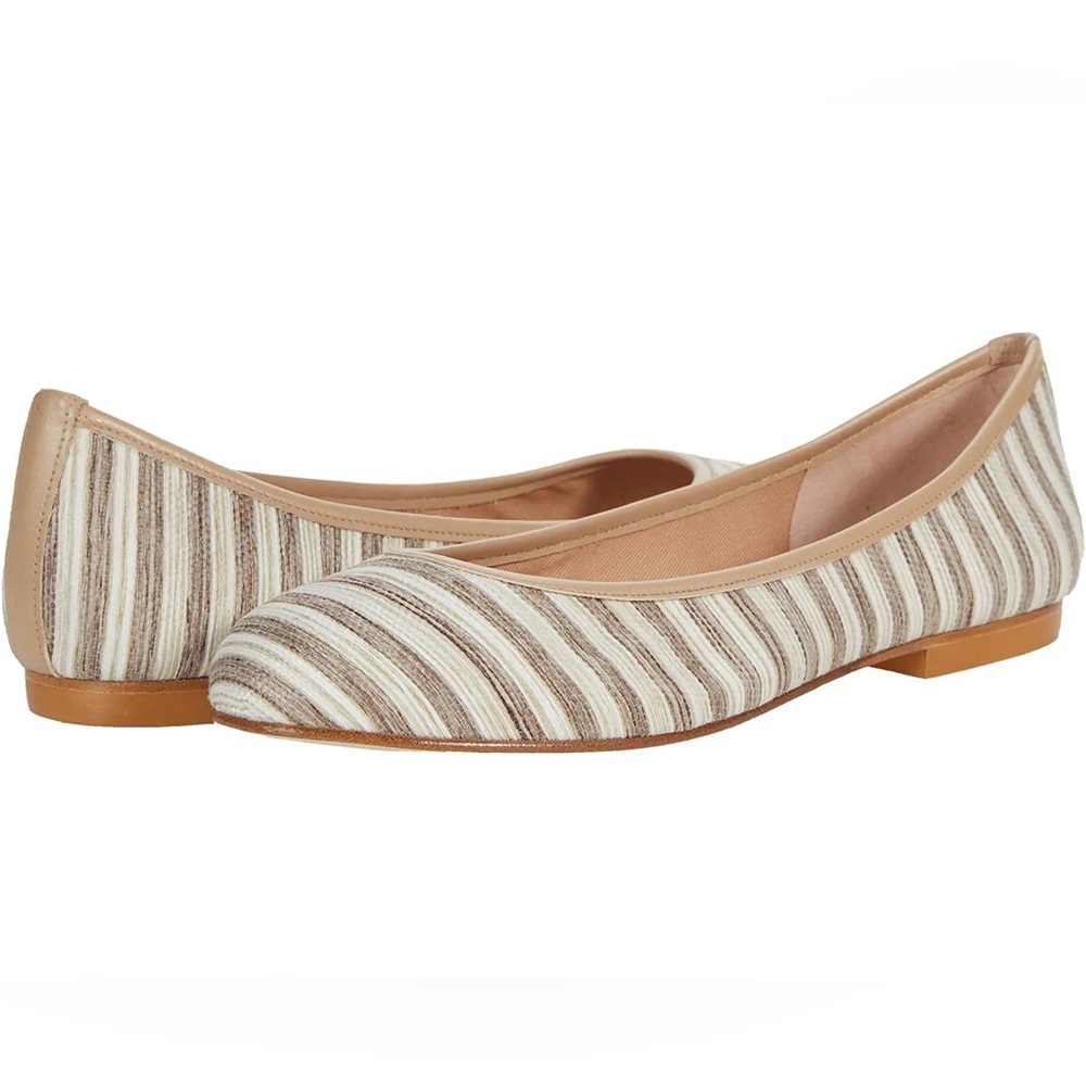 French soles 9.5 tan and white striped